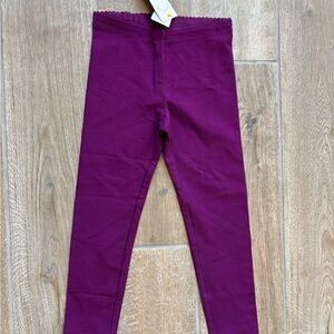 NWT Tea Collection Rich Purple Kids Leggings Sz 5